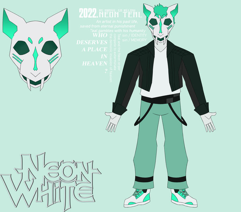 Neon White OC - Neon Teal