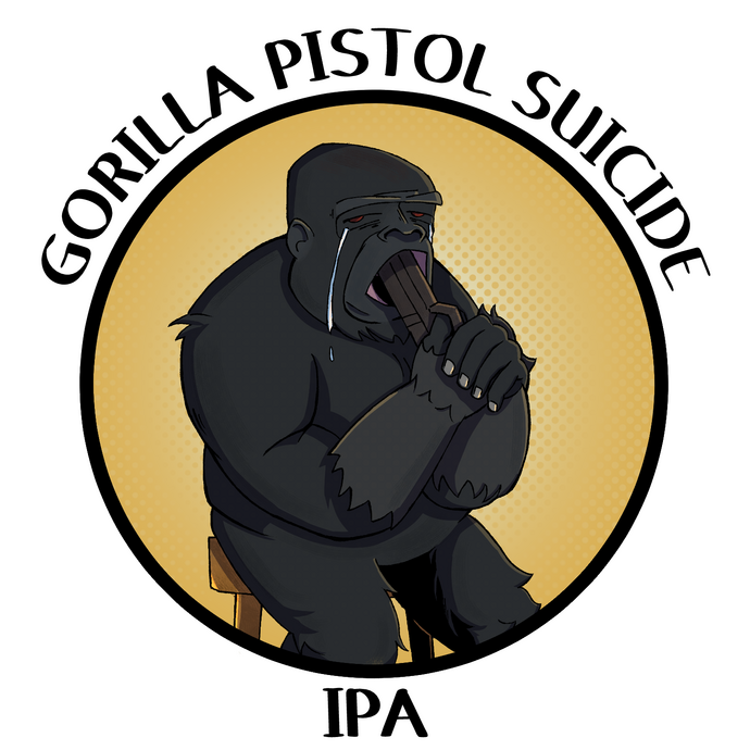 (Commission) Gorilla Pistol Suicide IPA Logo